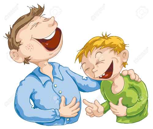 12002196 Father told a funny story to his son  Stock Vector laugh father cartoon